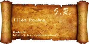 Illés Roxána névjegykártya
